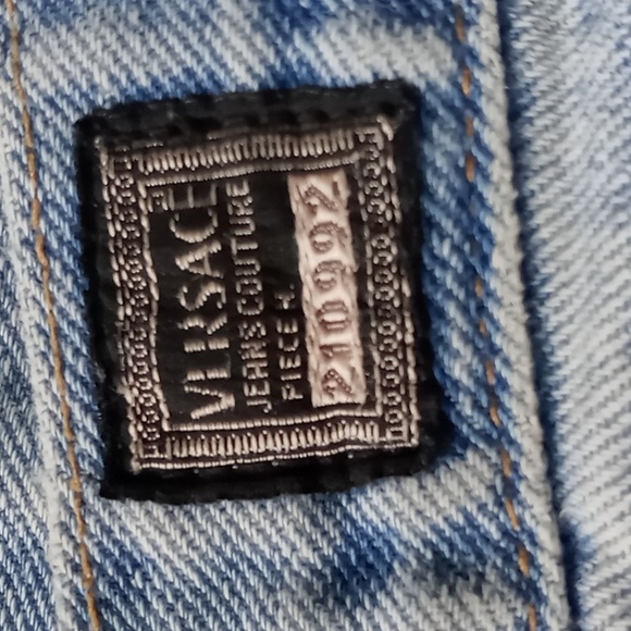 Vintage Versace Couture Jeans Medusa Head High Waist Size 32 44 Light Wash Mom - Picture 11 of 16